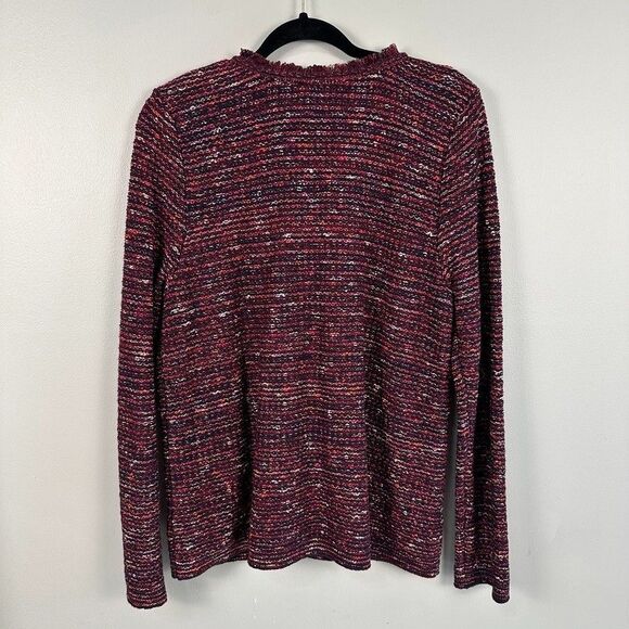 J. Jill Womens Cardigan Sweater Tweed Size Medium Burgundy - Picture 5 of 5